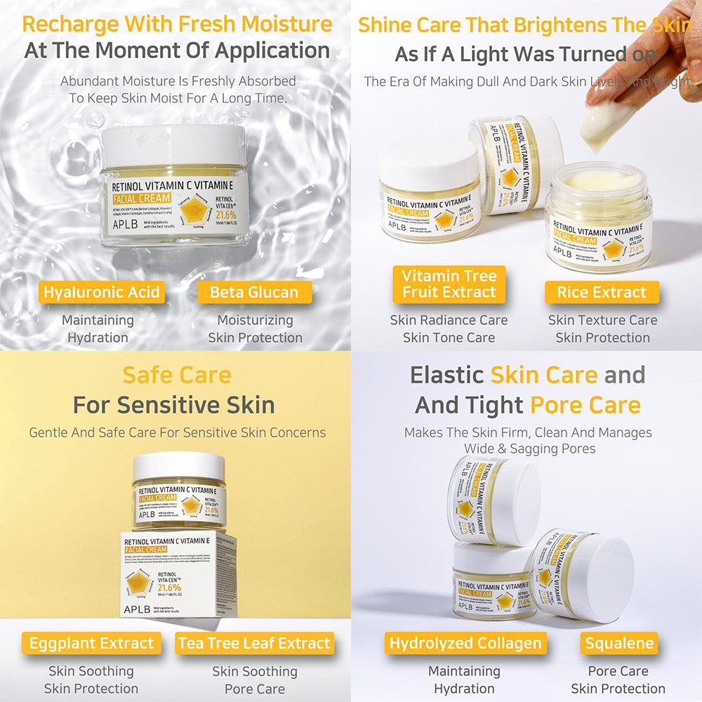 Retinol Vitamin C Vitamin E Facial Cream