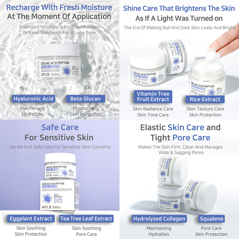 Azelaic Acid Peptide Facial Cream – Λάμψη, Ελαστικότητα & Εξισορρόπηση