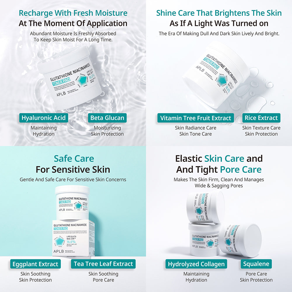 Glutathione Niacinamide Toner Pad - Ενυδατικά pads με Γλουταθειόνη & Νιασιναμίδη