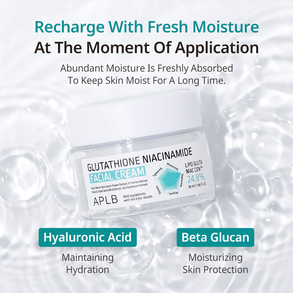 Glutathione Niacinamide Facial Cream - Κρέμα Προσώπου για Λάμψη & Ομοιόμορφο Τόνο