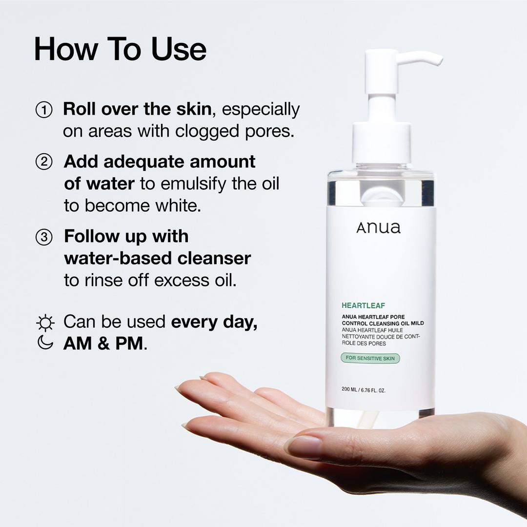 Heartleaf Pore Control Cleansing Oil Mild - Έλαιο βαθύ καθαρισμού πόρων για ευαίσθητο δέρμα