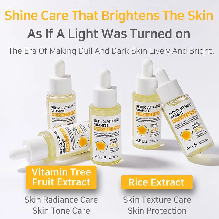 Retinol Vitamin C Vitamin E Ampoule Serum - Ορός Αναγέννησης & Αντιγήρανσης με Ρετινόλη, Βιταμίνες C & E