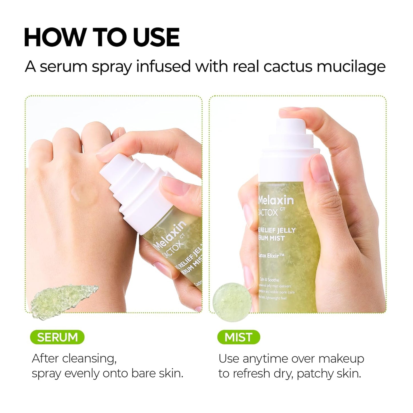 Cactox Pore Relief Jelly Serum Mist - Δροσιστικό Serum Mist με Κάκτο για Σύσφιξη Πόρων & Άμεση Ενυδάτωση