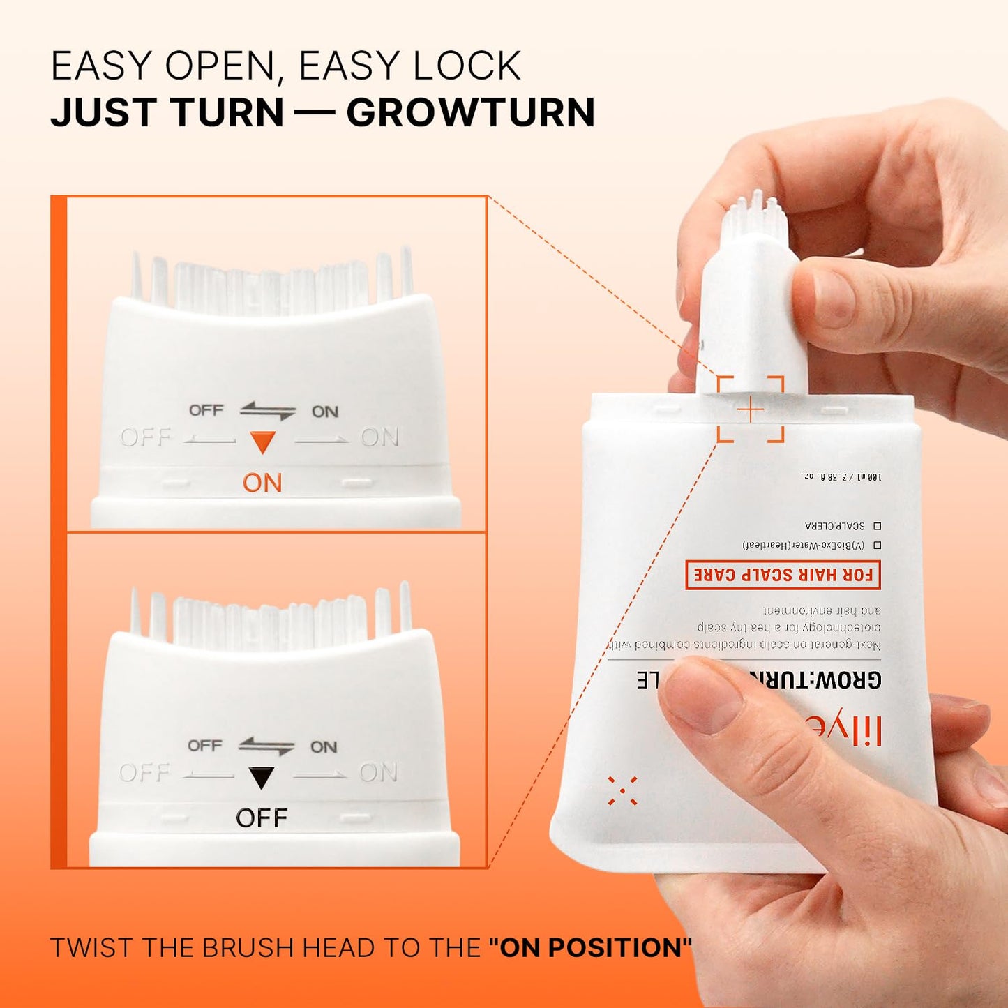Grow:Turn Exosome Brush Ampoule – Εντατική Αμπούλα Τριχωτού με Exosomes για Ανάπτυξη & Μείωση Τριχόπτωσης