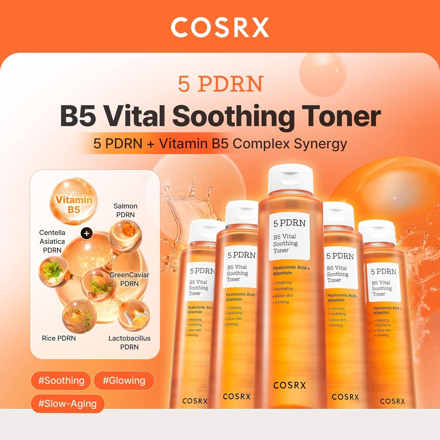 5 PDRN B5 Vital Soothing Toner - Αναζωογονητικό Toner για Λάμψη, Σύσφιξη & Καταπράυνση