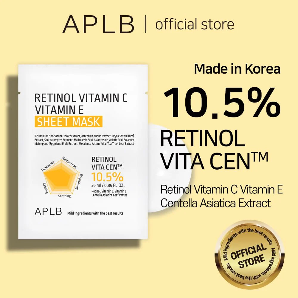 Retinol Vitamin C Vitamin E Sheet Mask – Μάσκα Αναζωογόνησης & Αντιγήρανσης
