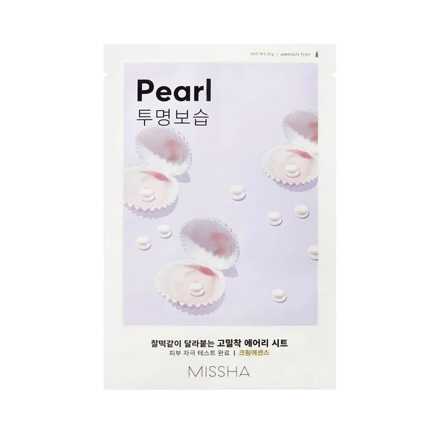 Airy Fit Sheet Mask - Pearl - Μάσκα με εκχύλισμα μαργαριταριού για λάμψη, ενυδάτωση
