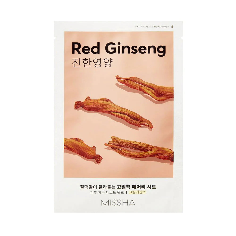 Airy Fit Sheet Mask - Red Ginseng - Μάσκα με κόκκινο τζίνσενγκ για τόνωση, εξάλειψη των ρυτίδων