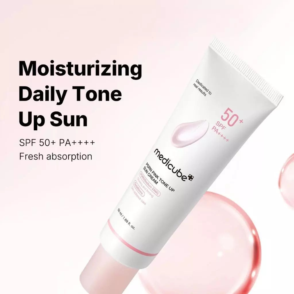 PDRN Pink Tone Up Sun Cream SPF 50+ PA++++ - Αντηλιακό για λάμψη και μείωση λεπτών γραμμών
