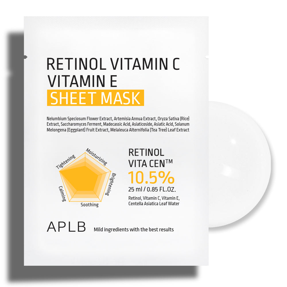 Retinol Vitamin C Vitamin E Sheet Mask – Μάσκα Αναζωογόνησης & Αντιγήρανσης