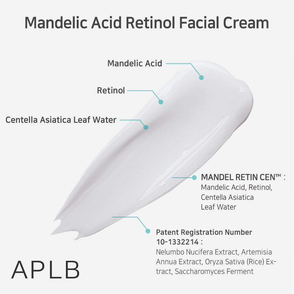 Mandelic Acid Retinol Facial Cream – Αντιγηραντική & Ενυδατική Κρέμα Προσώπου με Μανδελικό Οξύ και Ρετινόλη
