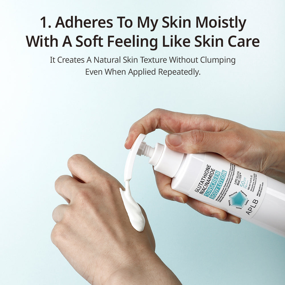 Glutathione Niacinamide Sunscreen Body Lotion SPF50 PA++++ – Αντηλιακή Λοσιόν Σώματος για Λάμψη και Ενυδάτωση