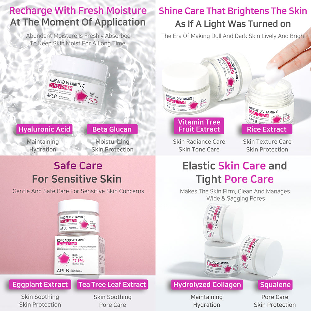 Kojic Acid Vitamin C Facial Cream - Κρέμα Προσώπου για Λάμψη, Δυσχρωμίες και Αντιγήρανση
