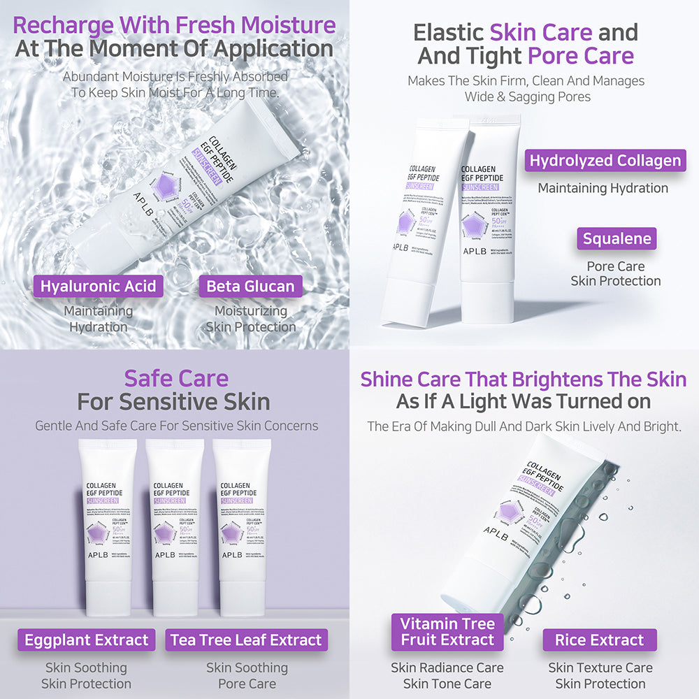 Collagen EGF Peptide Sunscreen SPF50+ PA++++ – Αντηλιακή Κρέμα με Αντιγηραντική Δράση