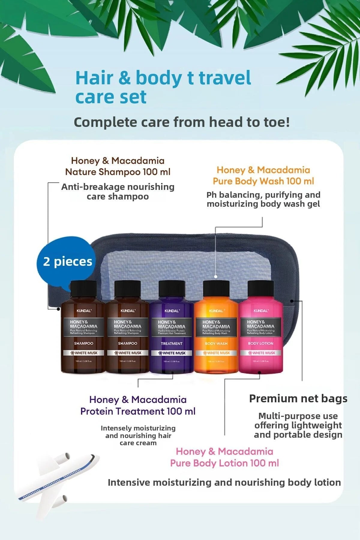 Honey & Macadamia Travel Kit White Musk