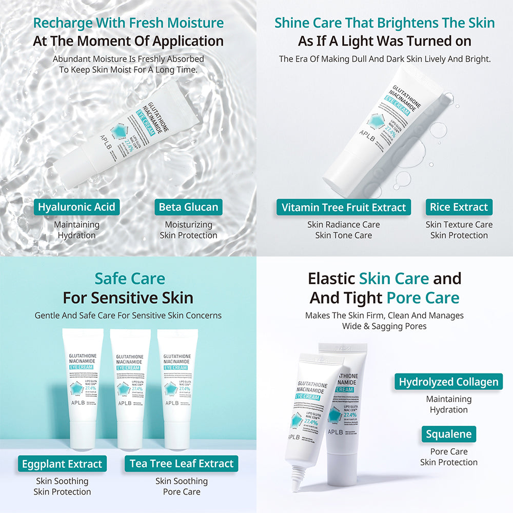 Glutathione Niacinamide Eye Cream – Κρέμα Ματιών για Λάμψη & Σύσφιξη