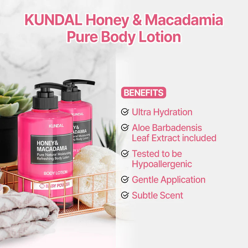 Honey & Macadamia Pure Body Lotion White Musk – Ενυδατική Λοσιόν Σώματος με Μέλι & Macadamia