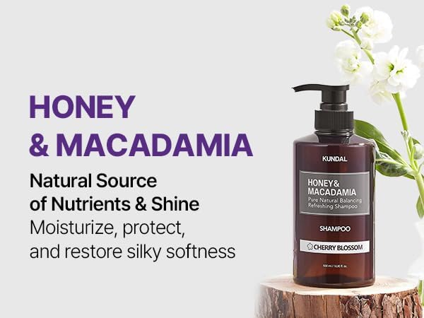 Honey & Macadamia Natural Shampoo Baby Powder - Σαμπουάν Ενυδάτωσης & Λάμψης