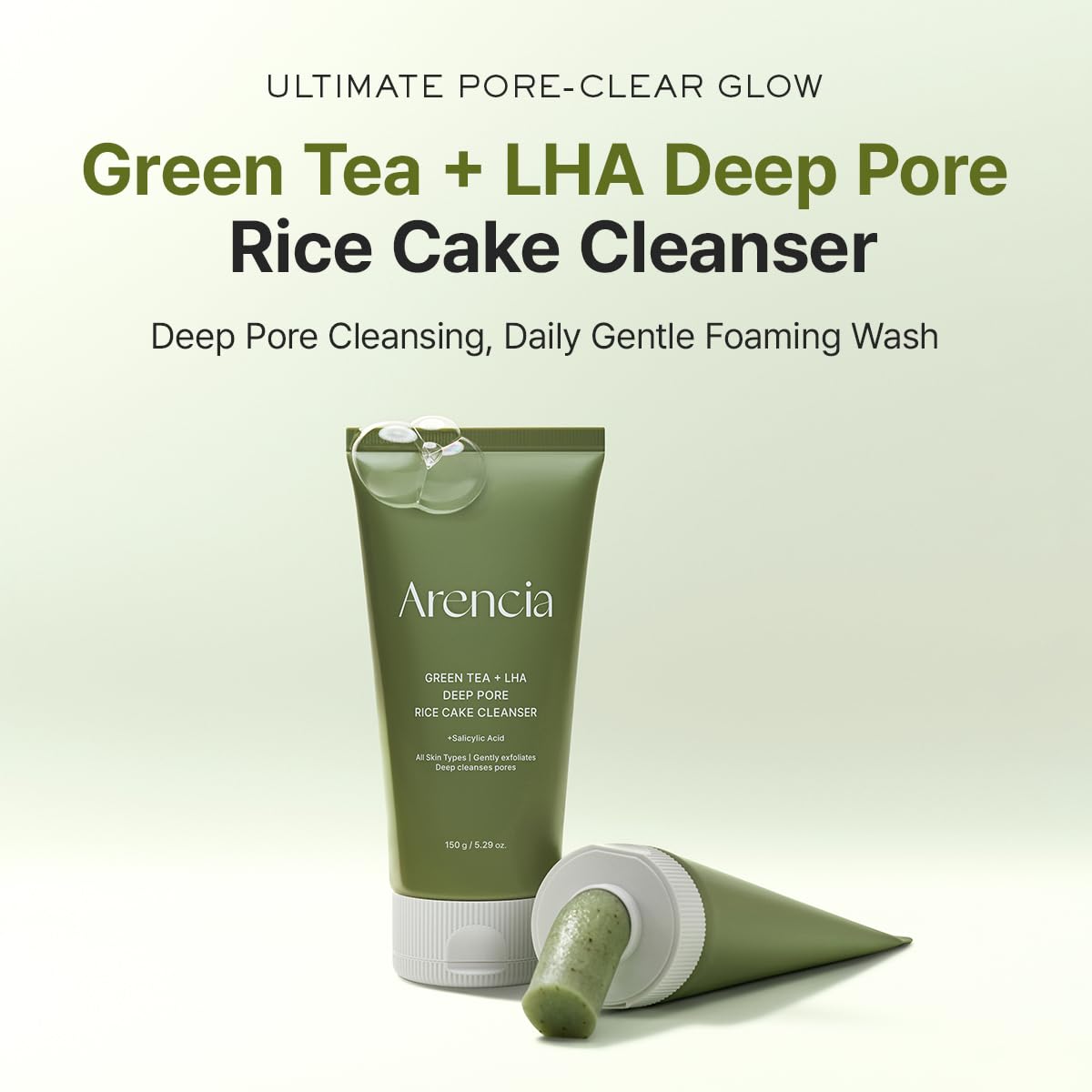 Green Tea + LHA Deep Pore Rice Cake Cleanser - Καθαριστικό Προσώπου Βαθύ Καθαρισμού με Πράσινο Τσάι & LHA