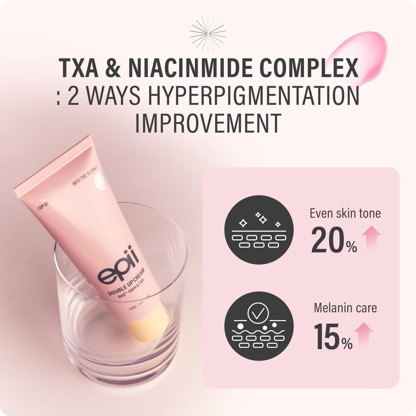Double Up Cream NAD+ / TXA – Διπλή Κρέμα Προσώπου για Σύσφιξη, Λάμψη & Πανάδες με NAD+, NMN, TXA & 15% Squalane