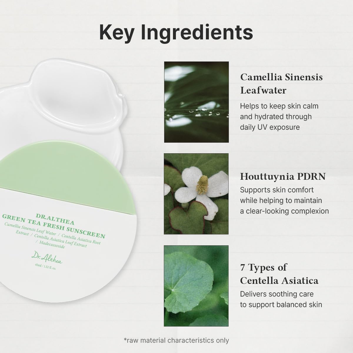 Green Tea Fresh Sunscreen SPF50+ PA++++ – Αντηλιακή Κρέμα Προσώπου με Πράσινο Τσάι για Ευαίσθητη Επιδερμίδα