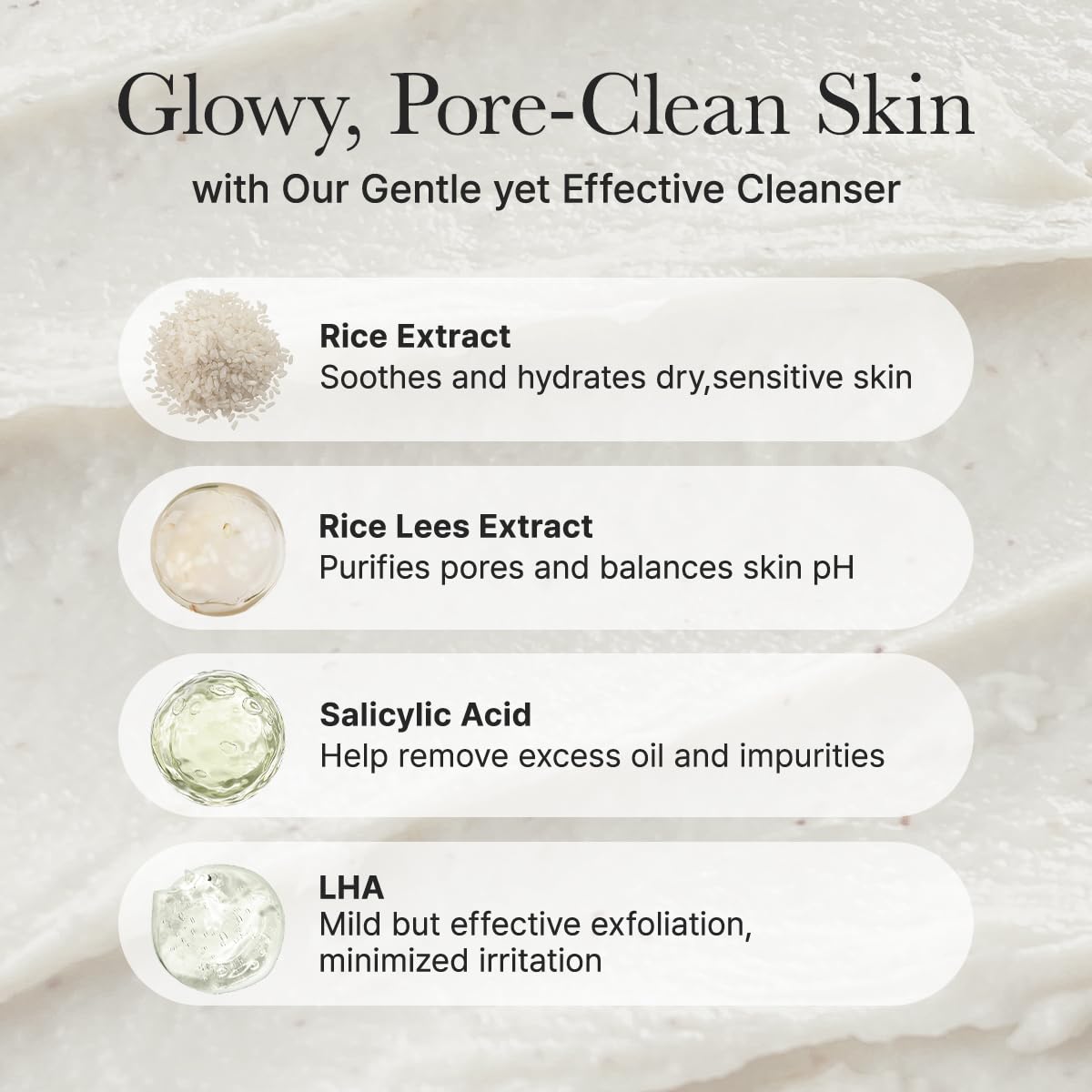 Rice + LHA Pore Control Rice Cake Cleanser