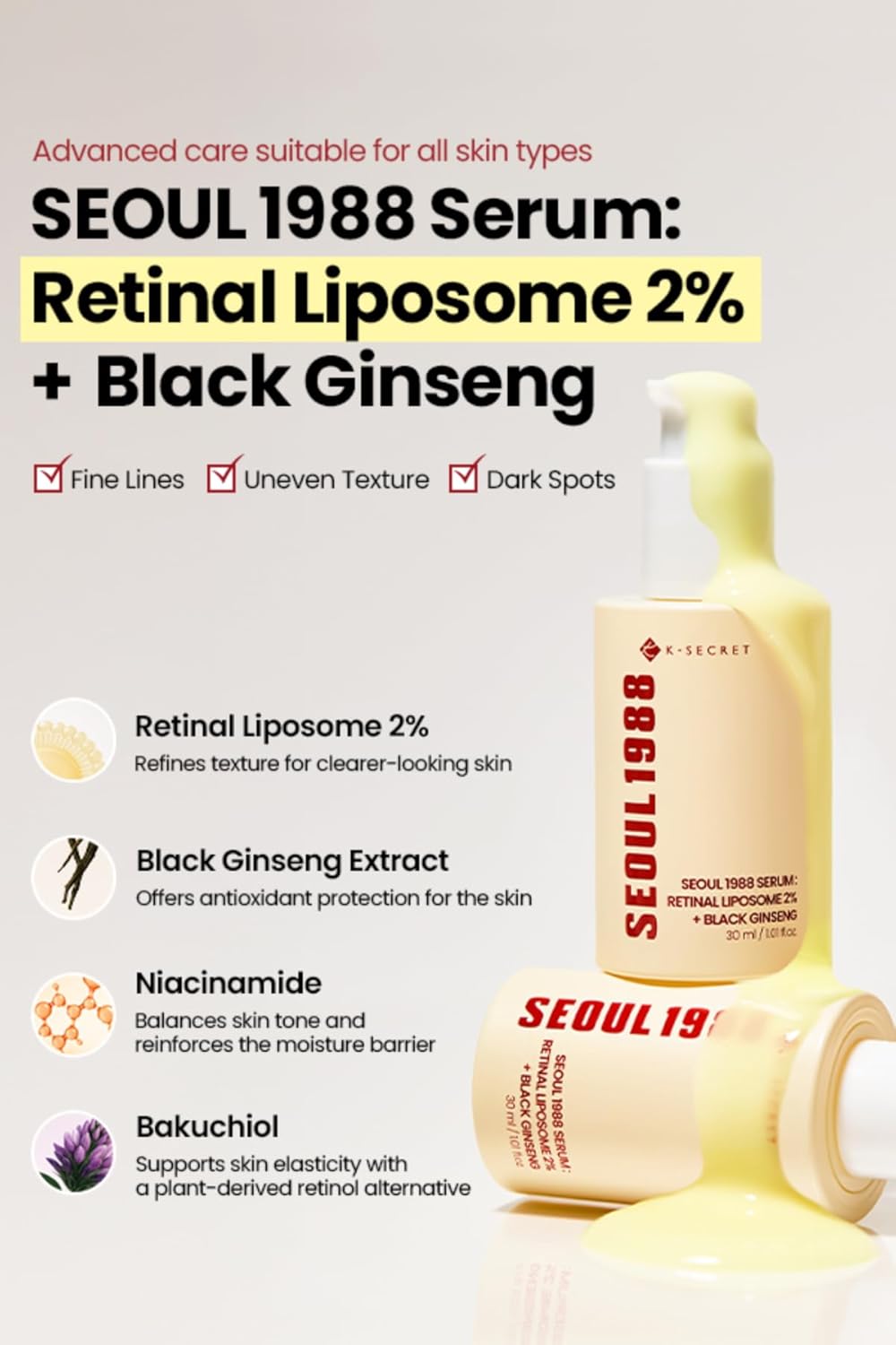 SEOUL 1988 Serum: Retinal Liposome 2% + Black Ginseng
