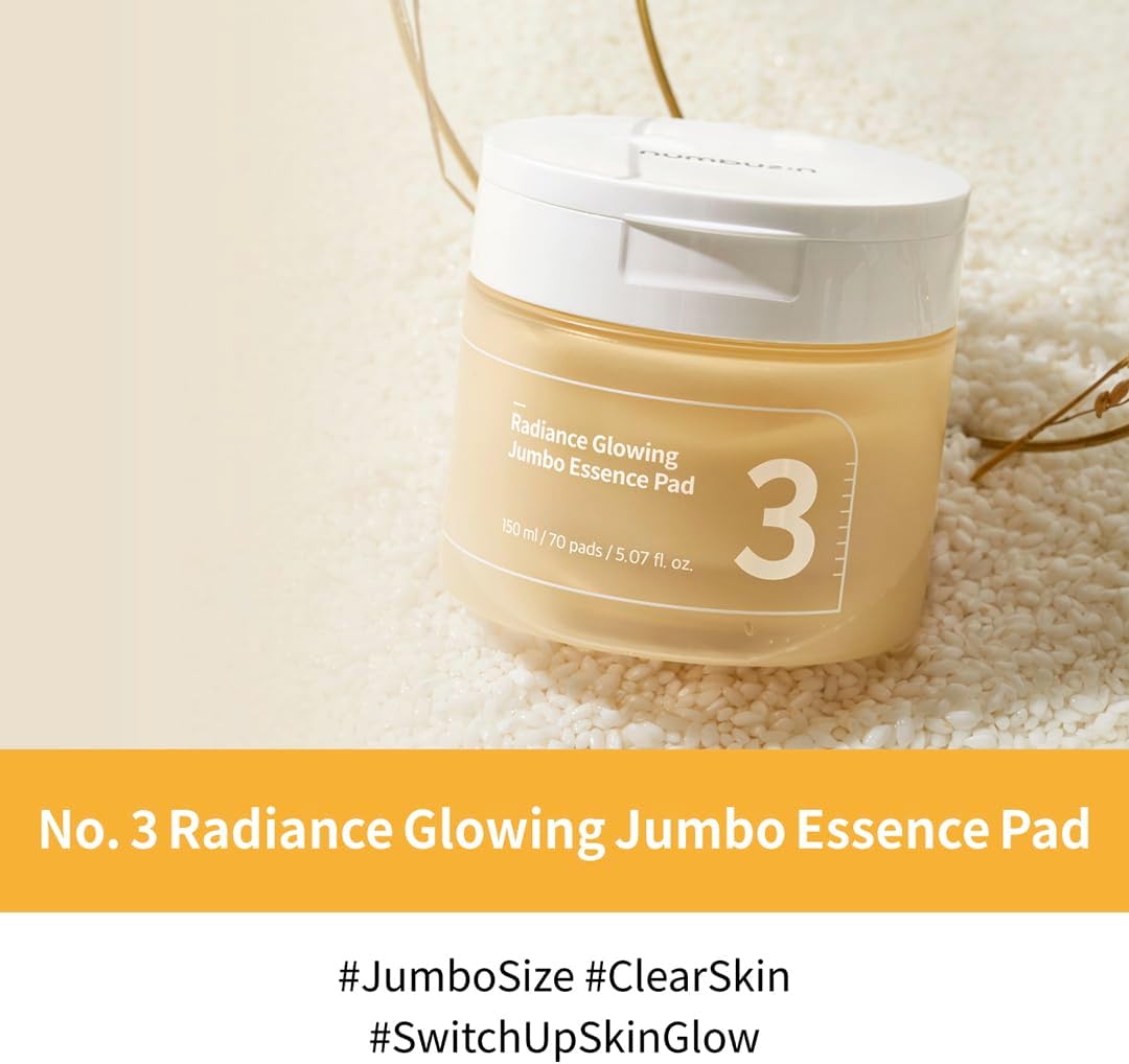 No.3 Radiance Glowing Jumbo Essence Pad – Δίσκοι Toner με Ζυμωμένα Εκχυλίσματα για Λάμψη και Ενυδάτωση