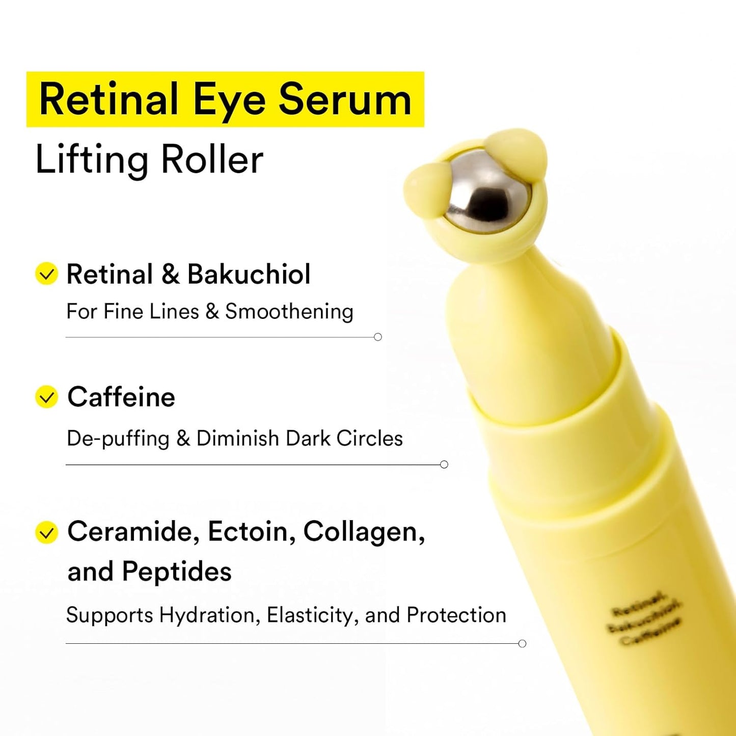 Retinal Eye Serum Lifting Roller - Ορός Ματιών με Retinal & Καφεΐνη με Roller Ανόρθωσης