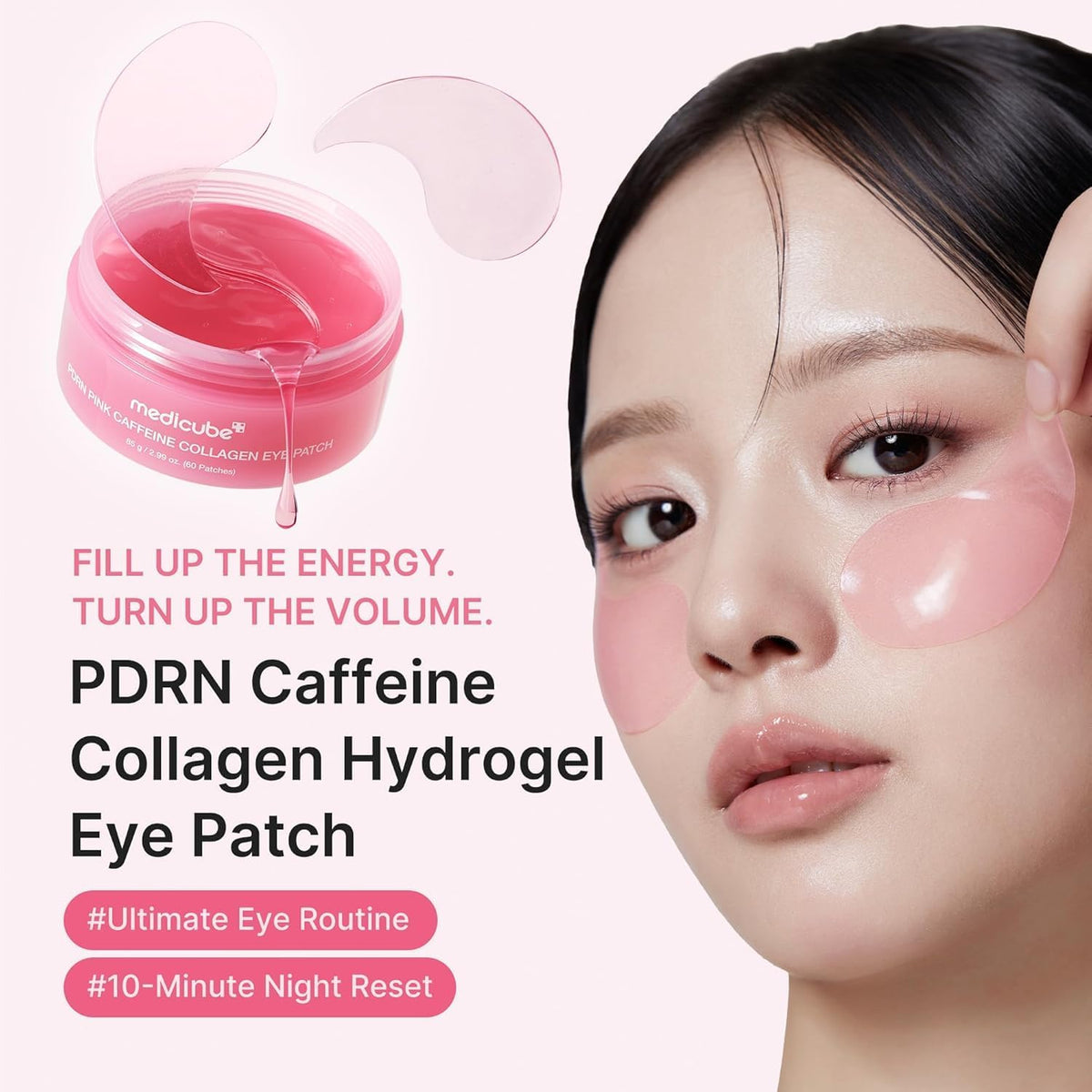 PDRN Pink Caffeine Collagen Eye Patch – Hydrogel Patches Ματιών με PDRN, Καφεΐνη & Κολλαγόνο για Σύσφιξη & Αναζωογόνηση