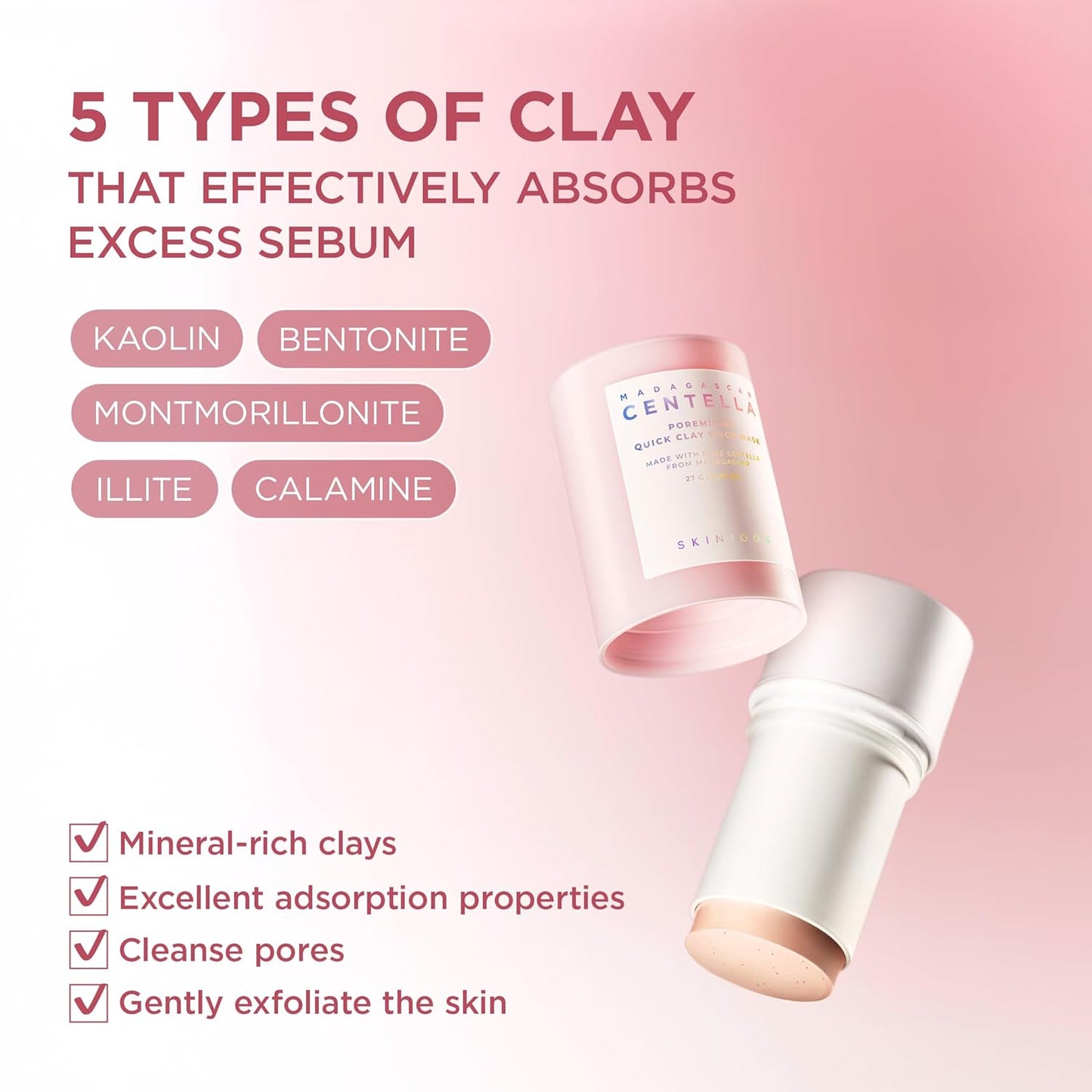 Madagascar Centella Poremizing Quick Clay Stick Mask - Μάσκα πηλού για καθαρισμό πόρων και απορρόφηση σμήγματος