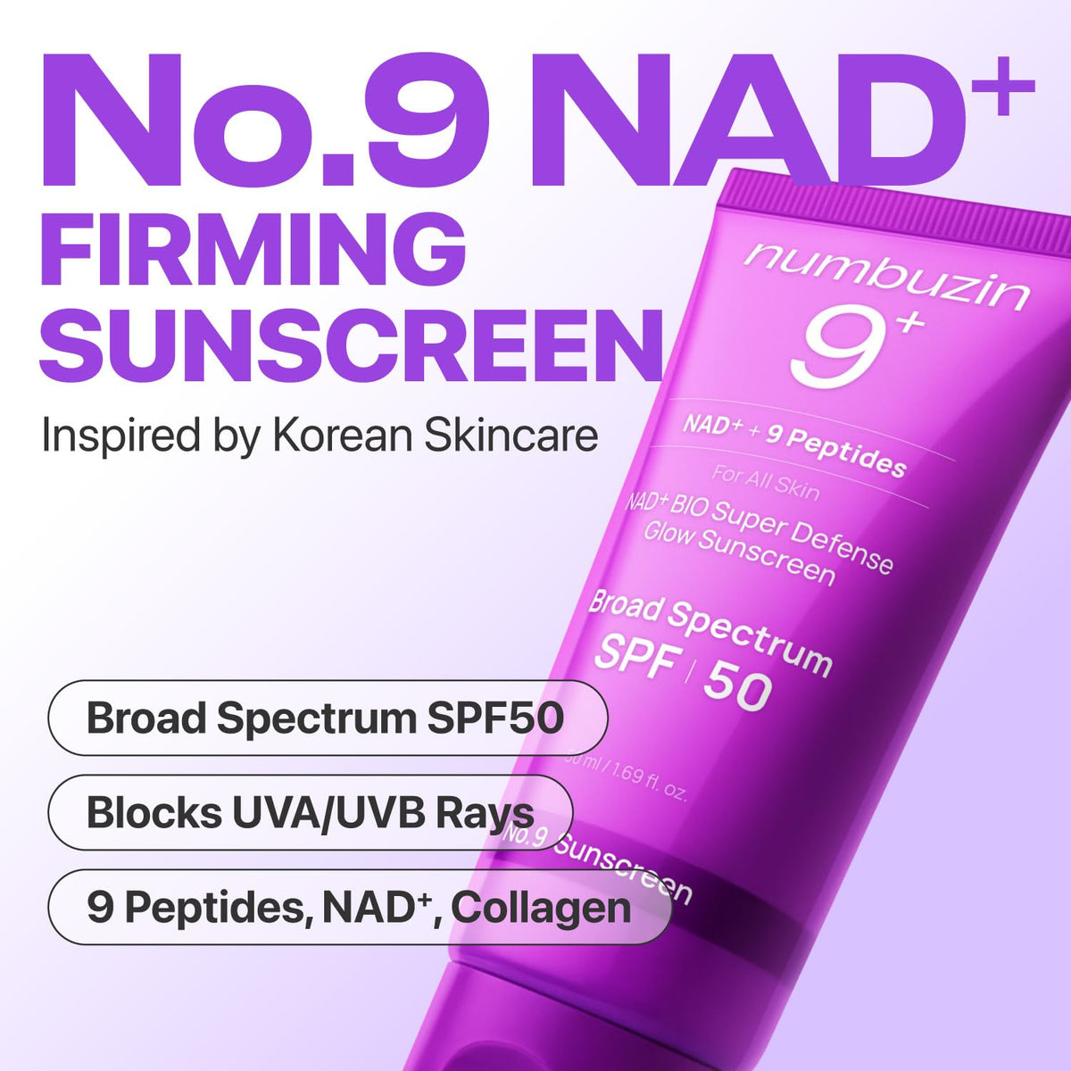 No.9 NAD+ Peptides Dewy Sun Essence SPF50+ PA++++