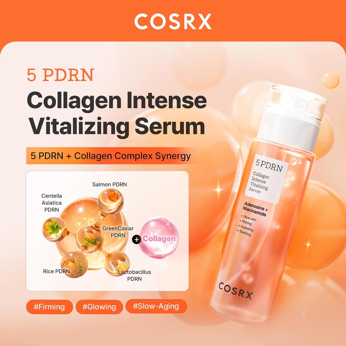 5 PDRN Collagen Intense Vitalizing Serum - Ορός Ενίσχυσης για Ζωτικότητα, Λάμψη και Σύσφιξη