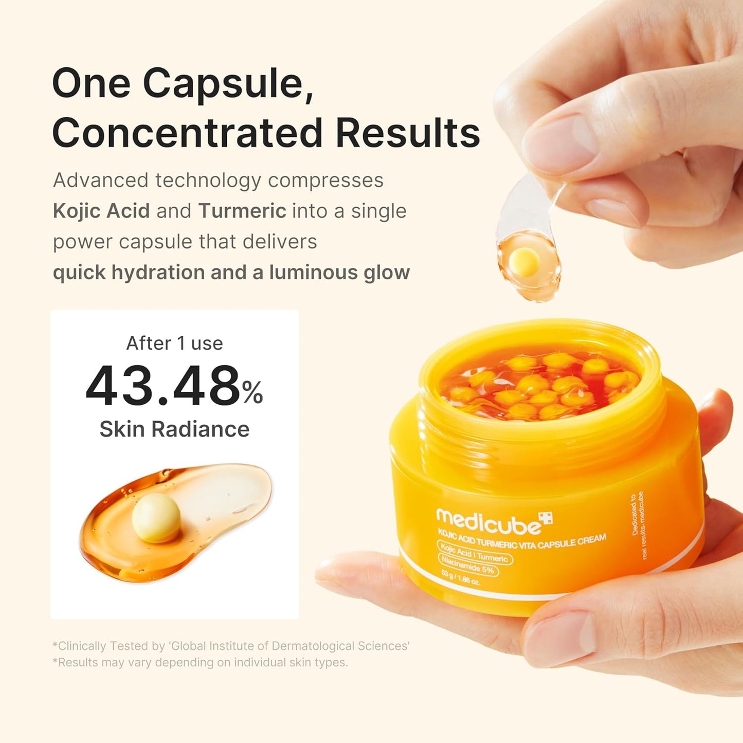 Kojic Acid Turmeric Vita Capsule Cream – Κρέμα Προσώπου με Kojic Acid, Κουρκουμά & Βιταμίνη C για Δυσχρωμίες και Λάμψη