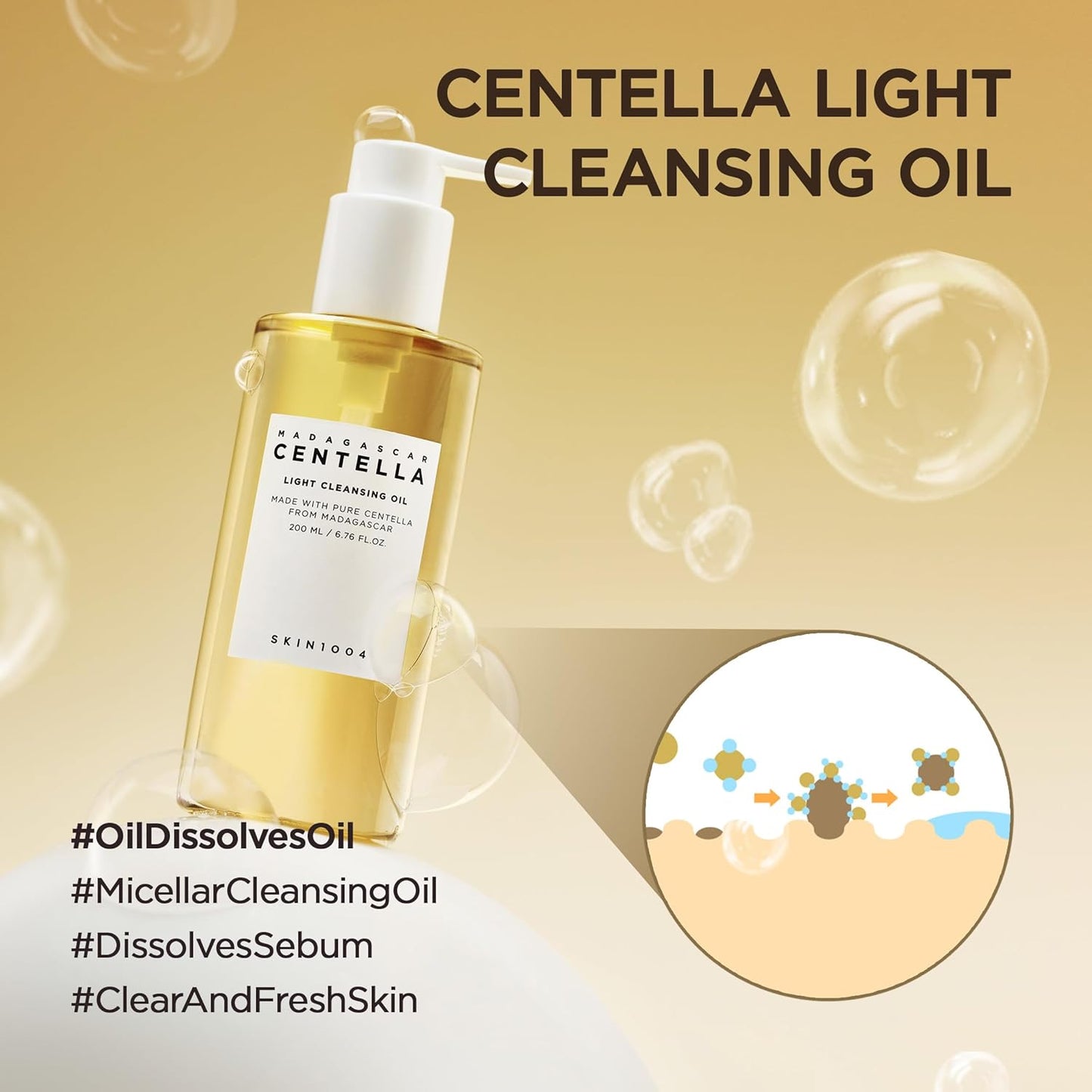 Madagascar Centella Light Cleansing Oil - Έλαιο καθαρισμού και ντεμακιγιάζ με σεντέλα