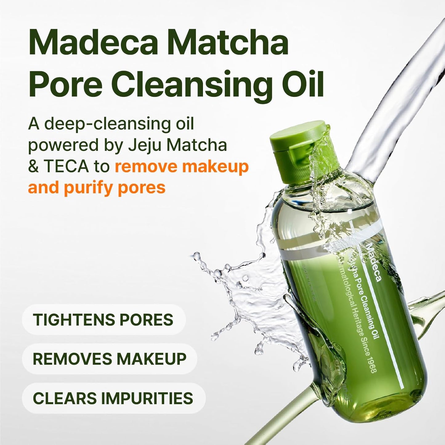Madeca Matcha Pore Cleansing Oil - Διφασικό Λάδι Καθαρισμού Προσώπου για Βαθύ Καθαρισμό Πόρων
