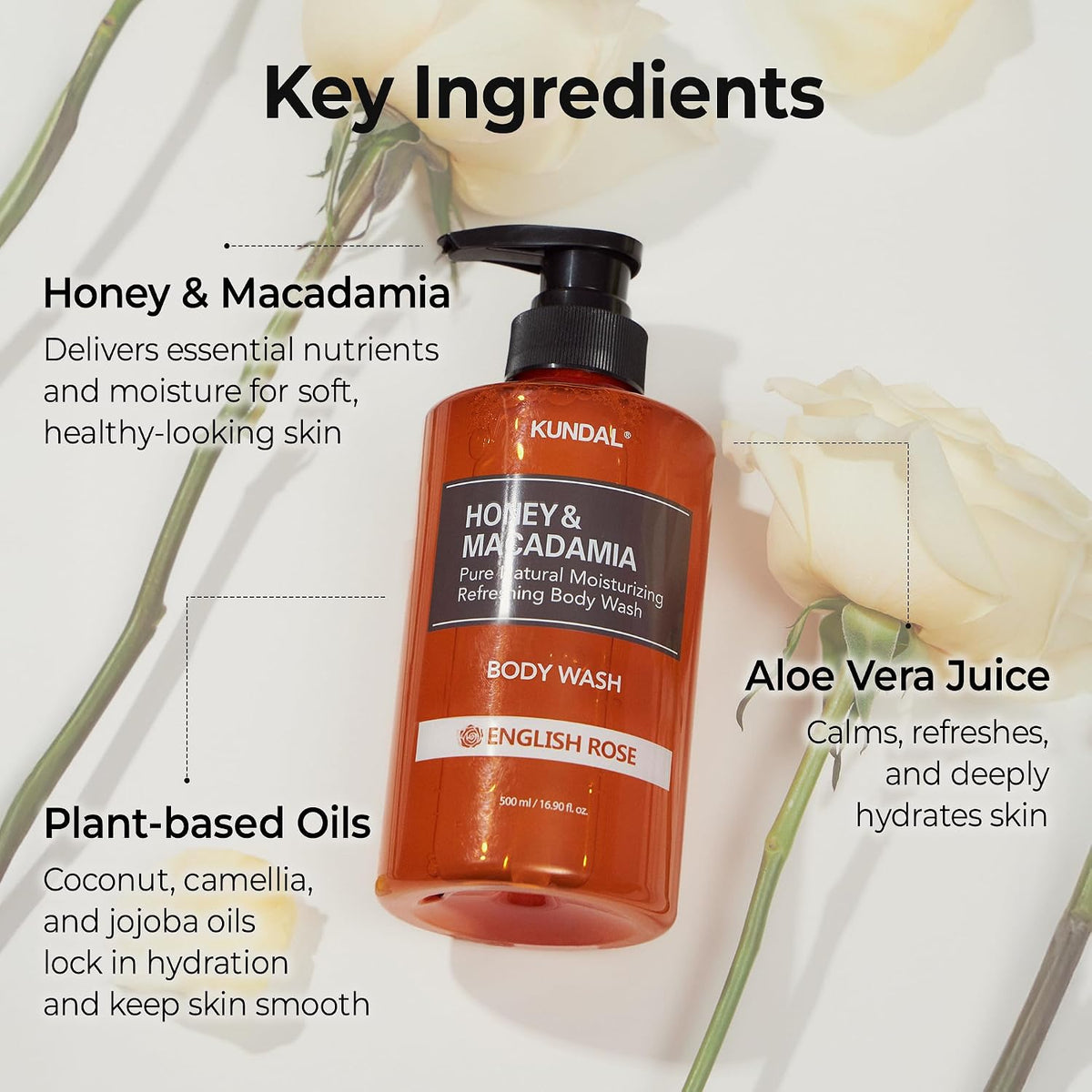 Honey & Macadamia Pure Body Wash Cherry Blossom - Ενυδατικό Αφρόλουτρο Σώματος με Μέλι & Macadamia