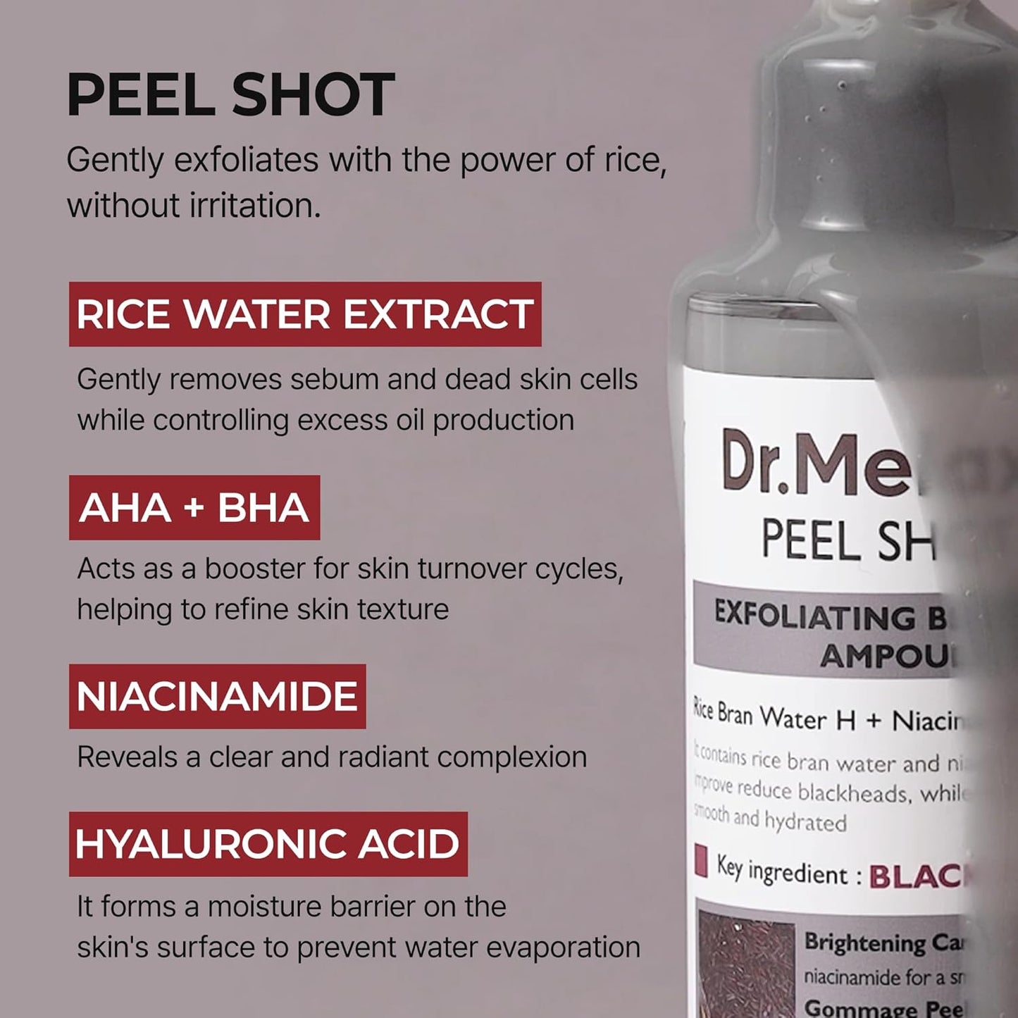 Peel Shot Exfoliant Black Rice Ampoule - Ορός Απολέπισης & Λάμψης
