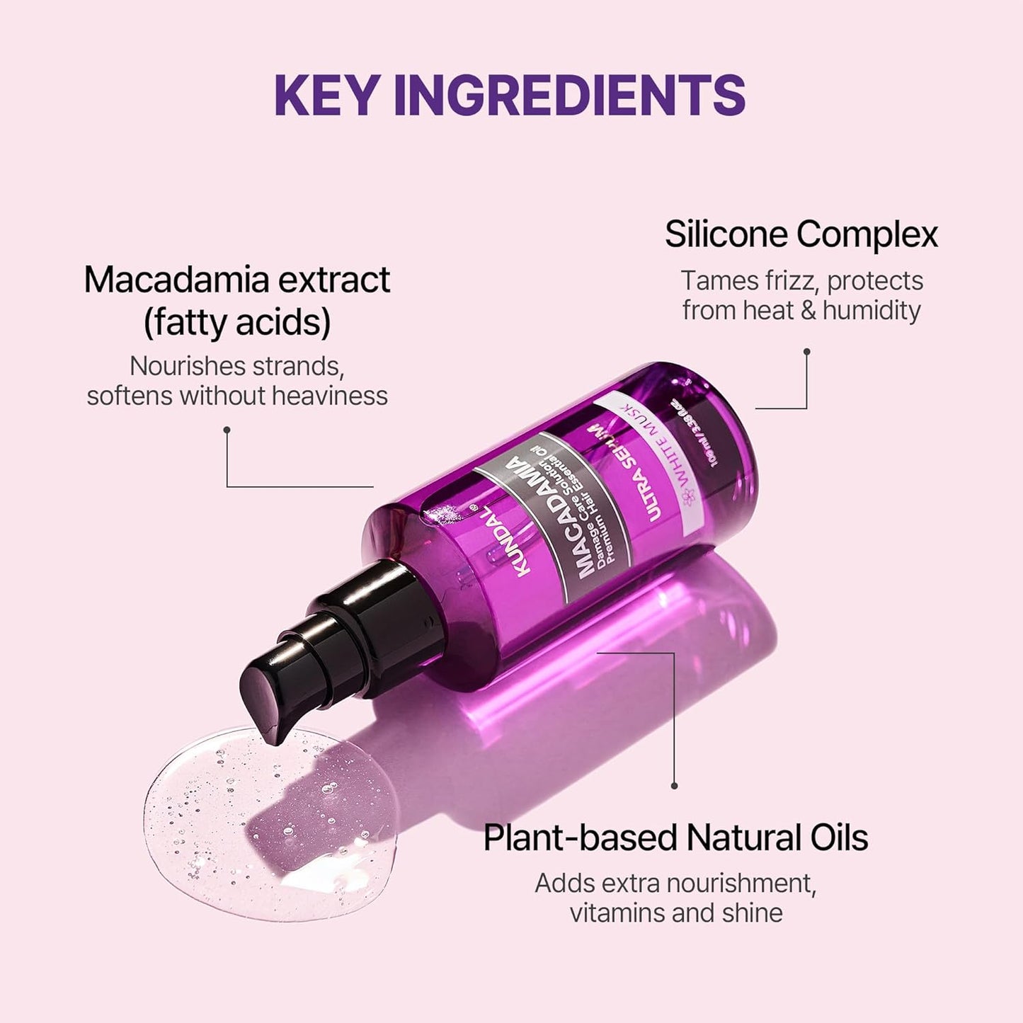 Macadamia Hair Serum White Musk – Serum Μαλλιών Θρέψης & Λάμψης με 15 Φυτικά Έλαια