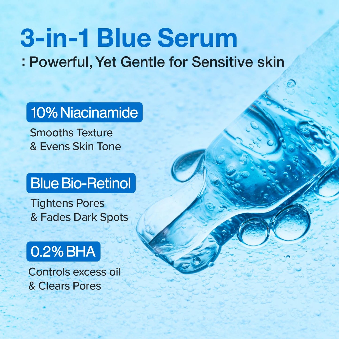 No.3 Blue Bio-Retinol Pore Refining Serum – Ορός Προσώπου με Bio-Retinol & 10% Νιασιναμίδη για Πόρους και Υφή