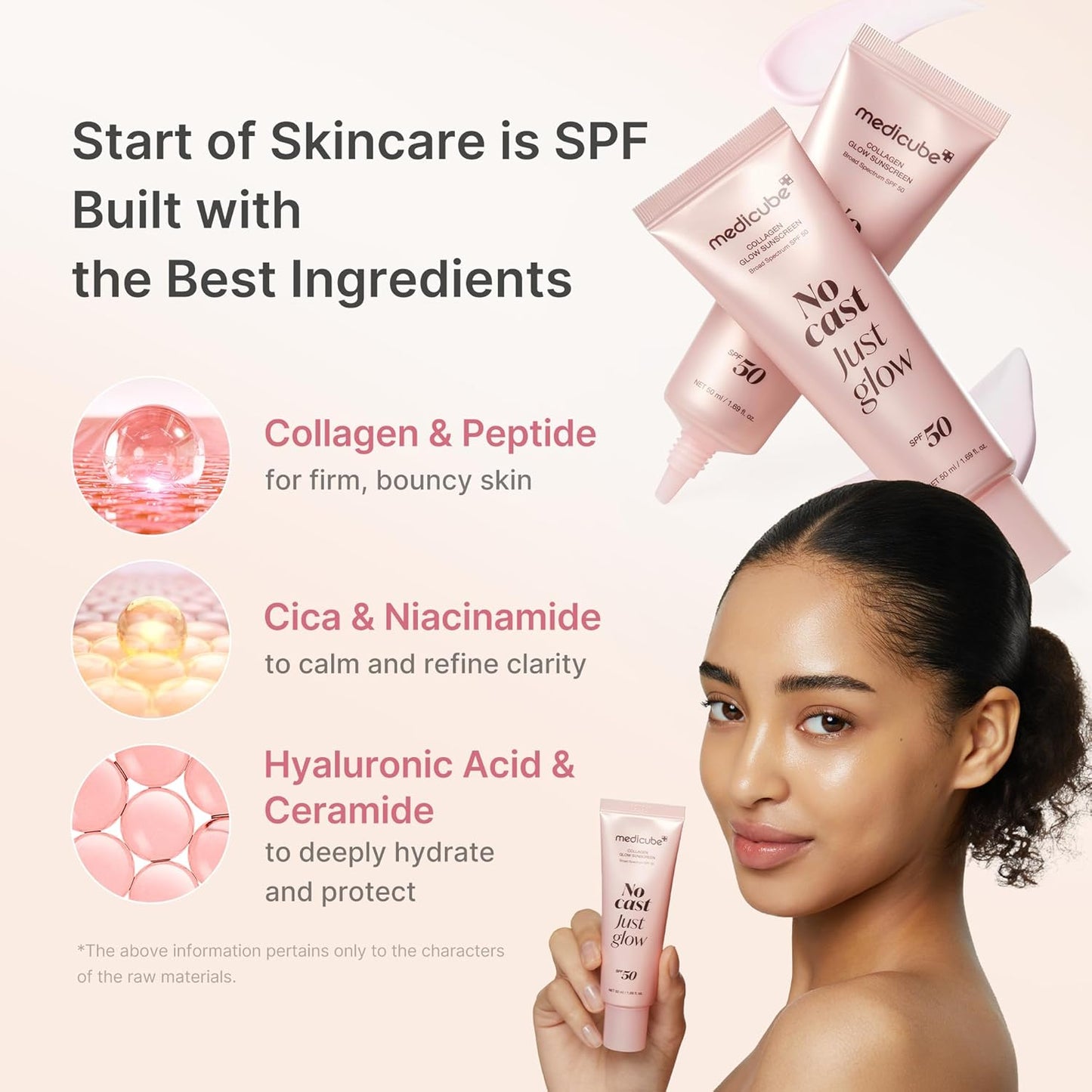 Glow Collagen Sunscreen SPF50 - Αντηλιακή Κρέμα Προσώπου με Κολλαγόνο & Πεπτίδια