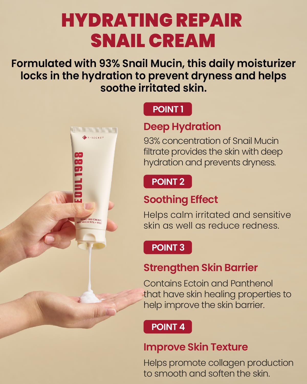 SEOUL 1988 Cream: Snail Mucin 93% + Rice