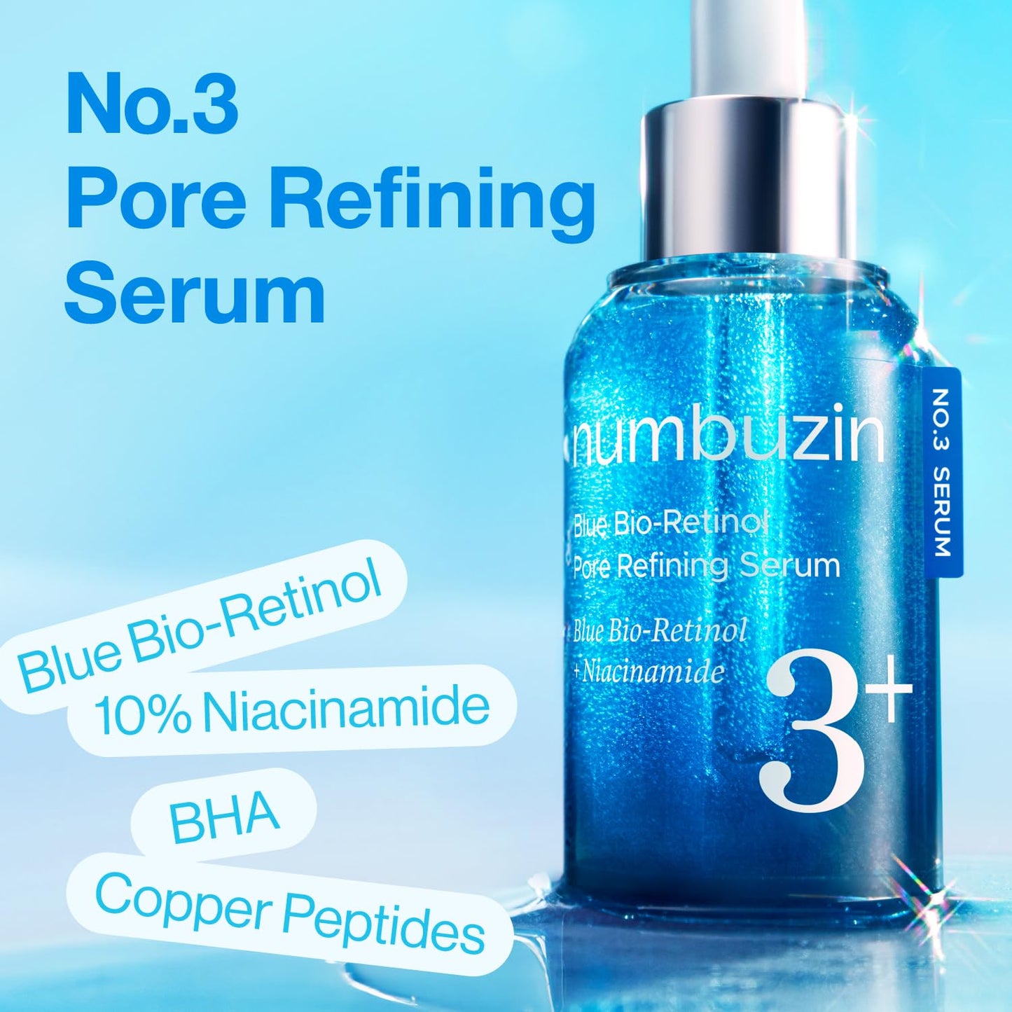 No.3 Blue Bio-Retinol Pore Refining Serum – Ορός Προσώπου με Bio-Retinol & 10% Νιασιναμίδη για Πόρους και Υφή
