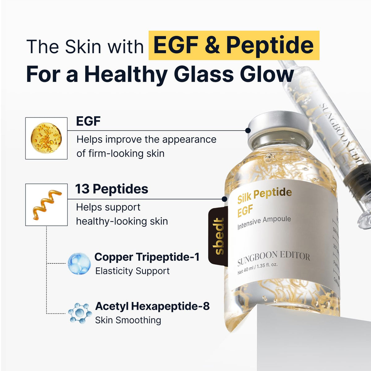 Silk Peptide EGF Intensive Ampoule - Εντατικός Αντιγηραντικός Ορός Προσώπου με Πεπτίδια Μεταξιού, EGF & Κολλαγόνο