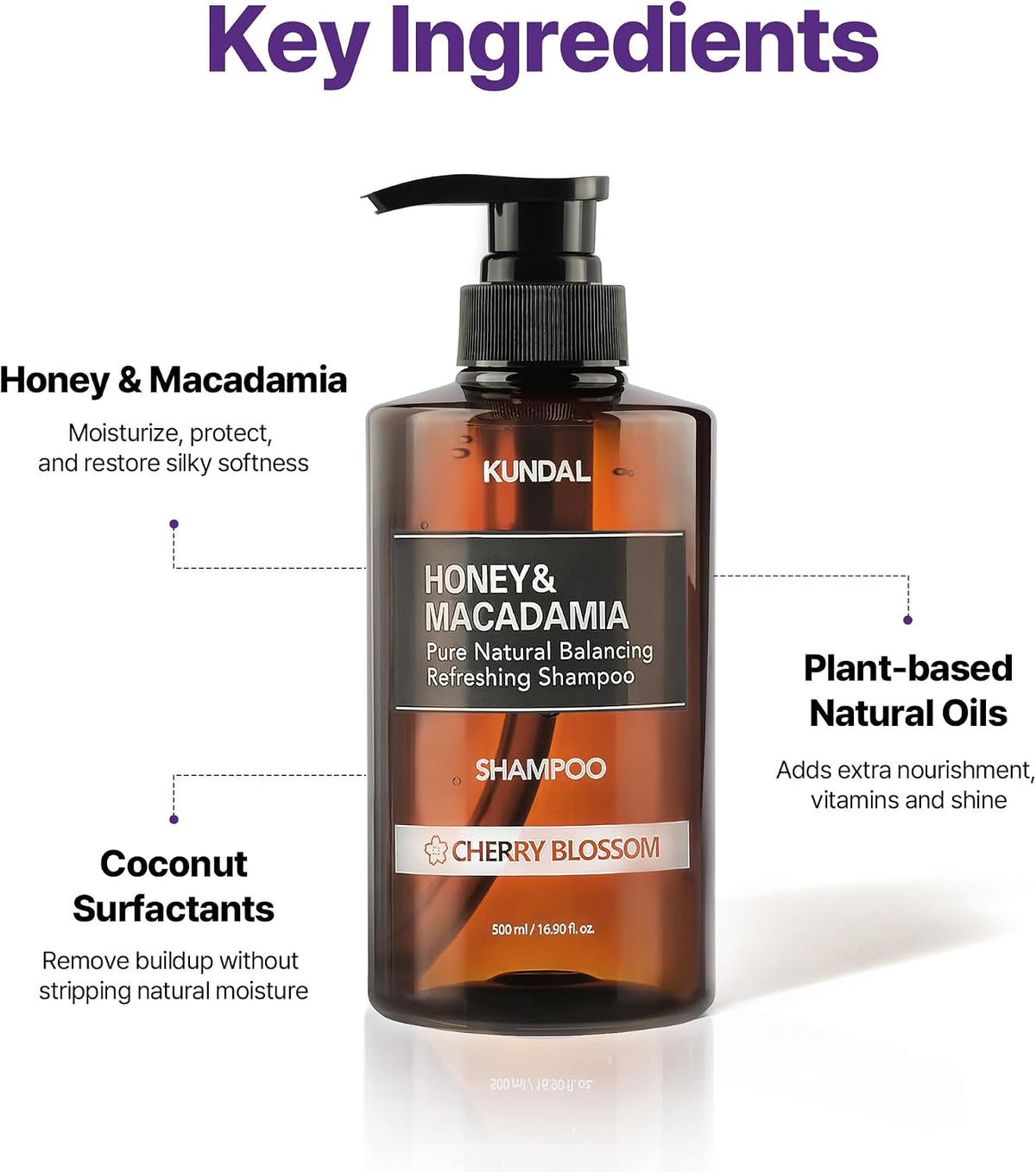 Honey & Macadamia Natural Shampoo Baby Powder - Σαμπουάν Ενυδάτωσης & Λάμψης