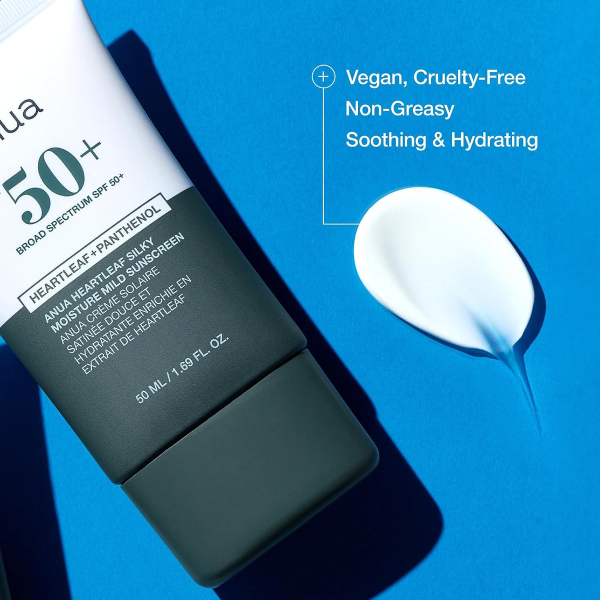 Heartleaf Silky Moisture Sun Cream SPF50+/PA++++ - Αντηλιακή κρέμα για ευαίσθητο δέρμα