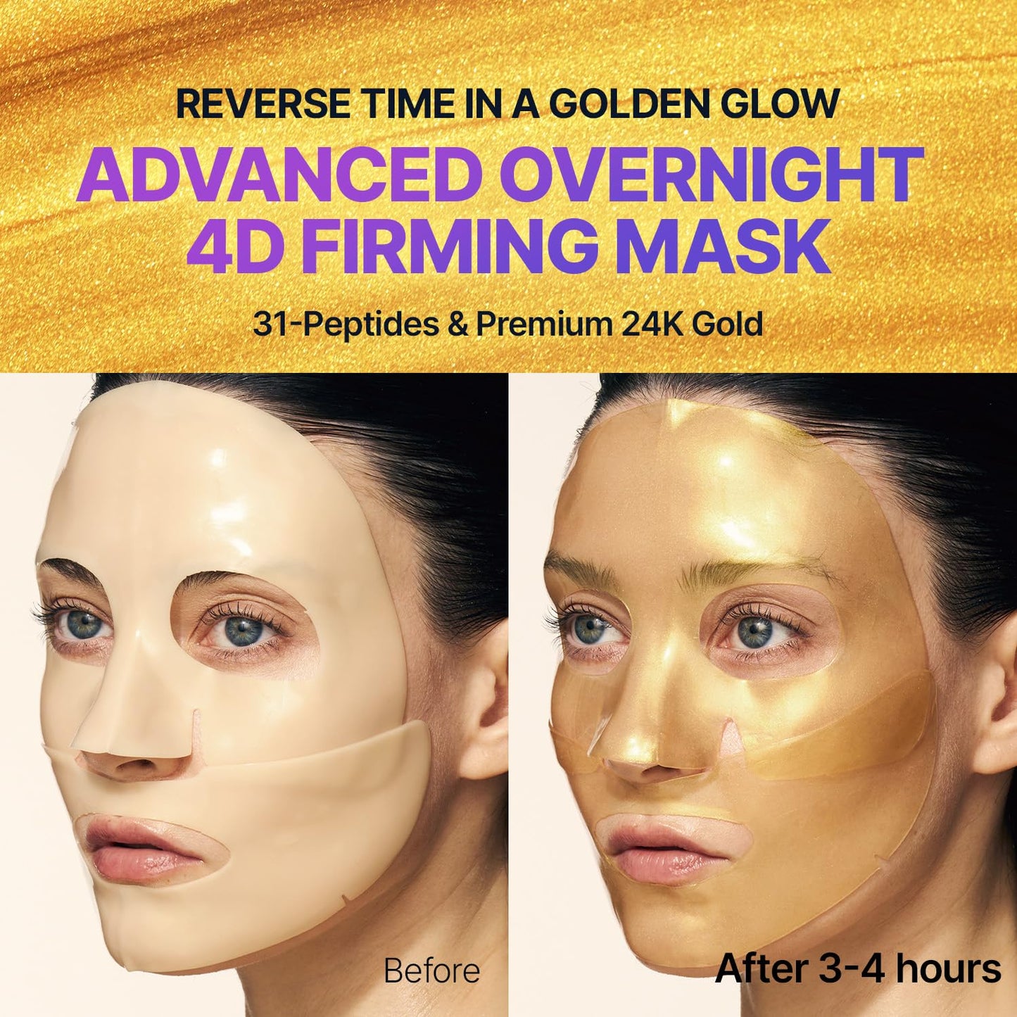 Silk Peptide EGF Gold Mask - Μάσκα Προσώπου Νυχτερινής Ανόρθωσης με 24Κ Χρυσό, Πεπτίδια & EGF