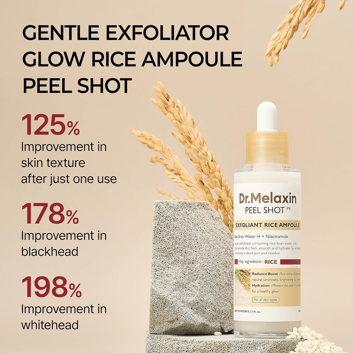 Peel Shot Exfoliant White Rice Ampoule - Απολεπιστική Αμπούλα για Λάμψη & Λεία Επιδερμίδα