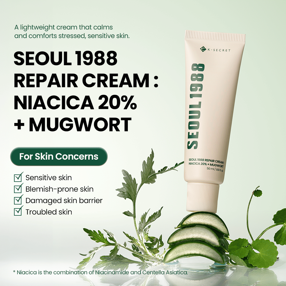 SEOUL 1988 Repair Cream Niacica 20% + Mugwort – Καταπραϋντική Κρέμα Επανόρθωσης με Νιασιναμίδη & Mugwort