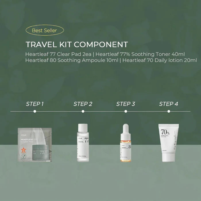 Heartleaf Soothing Trial Kit - Σετ με 4 δημοφιλή προιόντα σε mini συσκευασίες